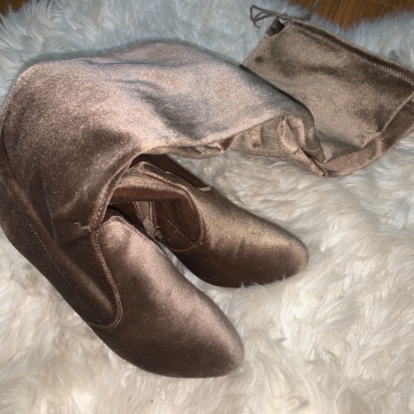 Brown Velvet high knee boots from Charlotte Russe - Picture 4 of 4